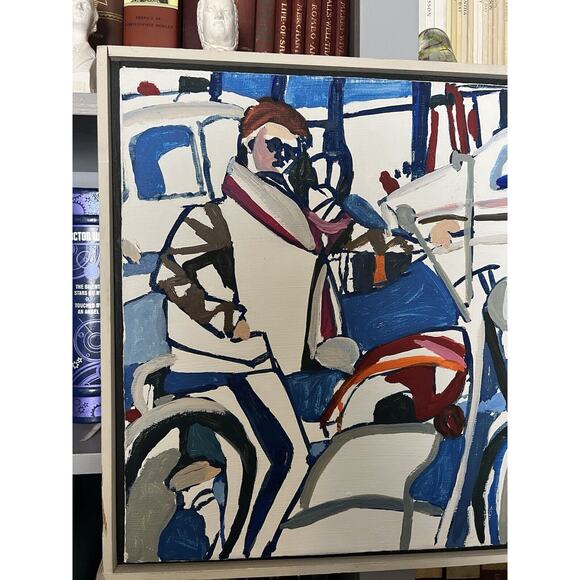 EMISELA HART LARGE VTG MCM EXPRESSIONIST MODERNIST OIL PAINTING 1969 WASHINGTON - Picture 2 of 9